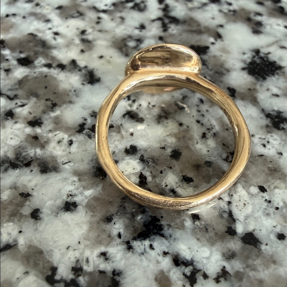 HALCYON Signet SELENE Ring 14K Solid Yellow Gold + Diamond  Sz 7 4.68g T.W. - Picture 8 of 14